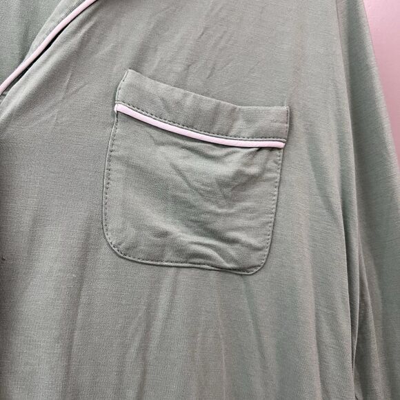 Birdy Grey Bamboo Jonny Long Sleeve Cozy Pajama Shirt Women Sz Small Green EUC - Picture 6 of 13